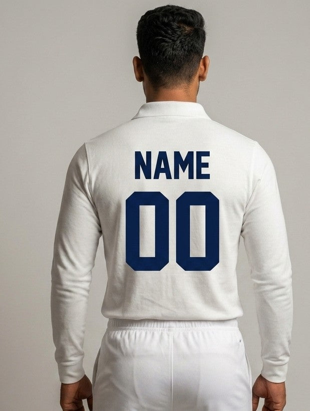 White jersey with name and number printed tshirts
