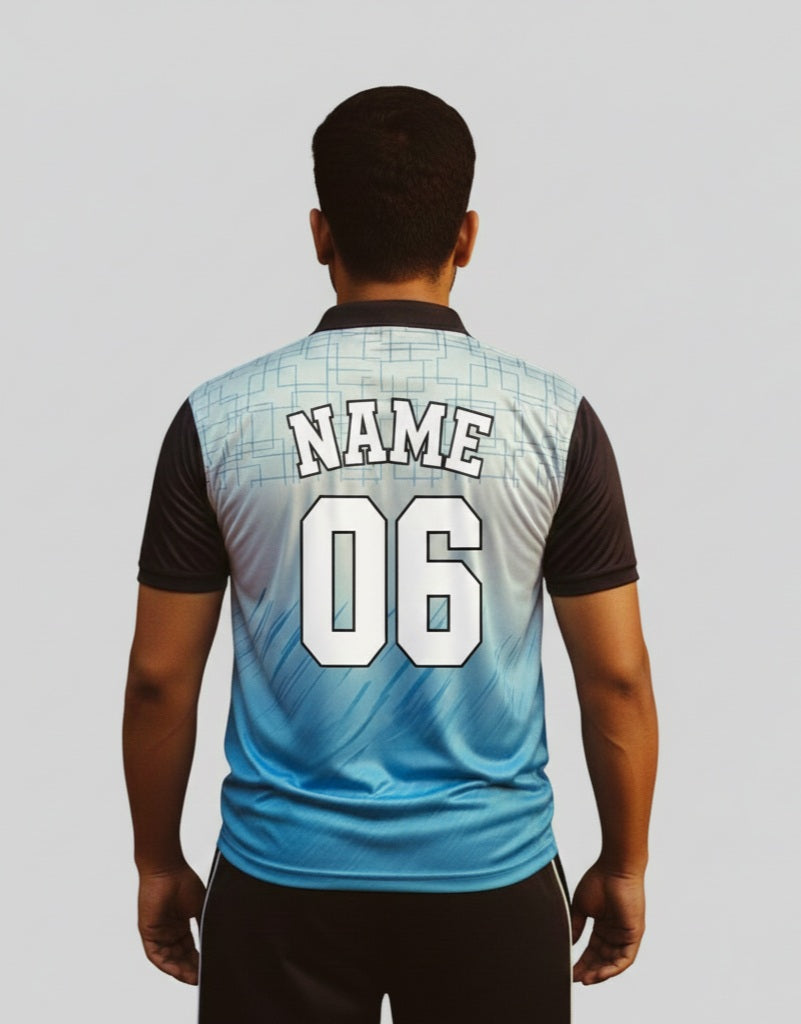 Half sleeve jersey with name and number printed tshirts white and black