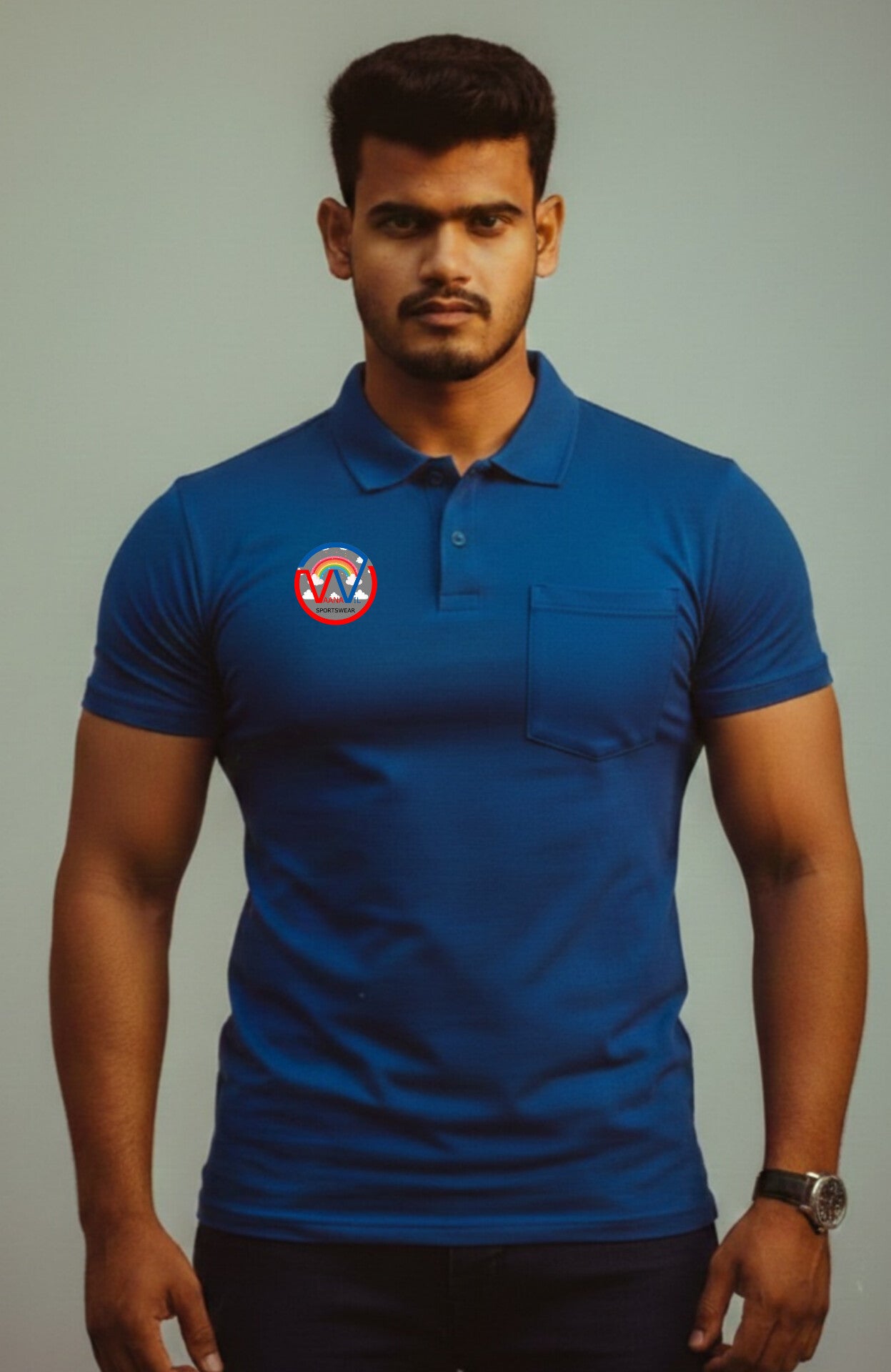 Half sleeve jersey with name and number printed tshirts royal blue