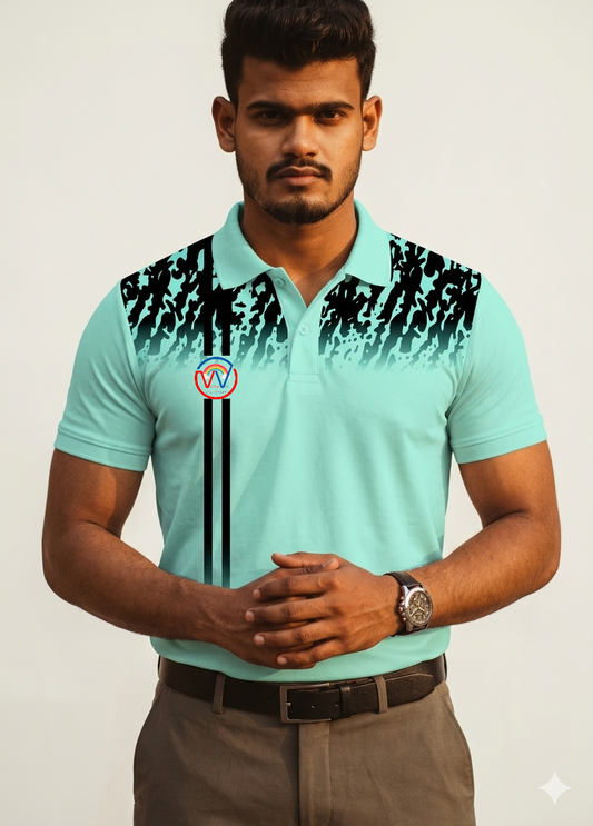 Ice green jersey with name and number printed tshirts sublimation
